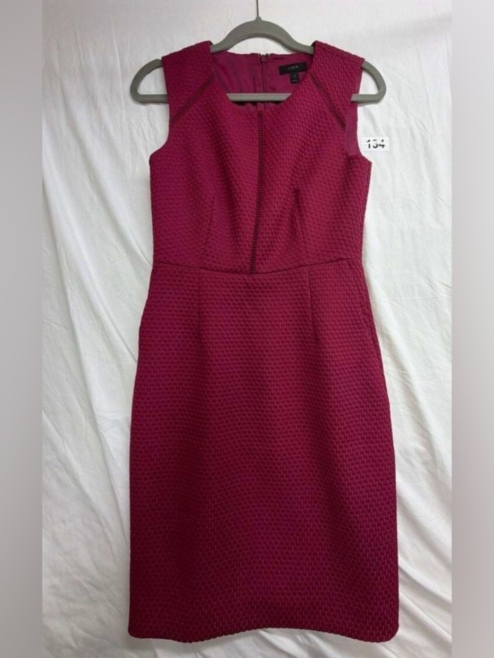 J.Crew Jacquard Eyelet Dress Textured Mini Dress Berry Size 8P
